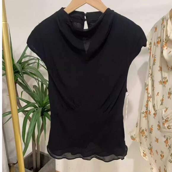 NWT Reformation Bettie High-NeckTop Sz2/8 Black - Picture 4 of 6